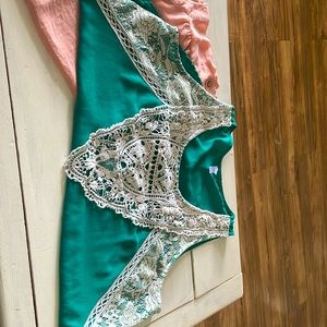 Cute green and white blouse lace